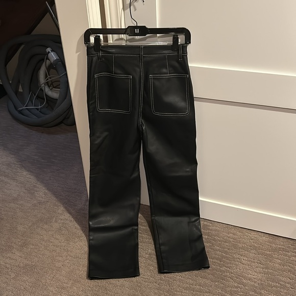 Aritzia Black/Birch Vegan Leather Lucy Pant - Picture 9 of 10